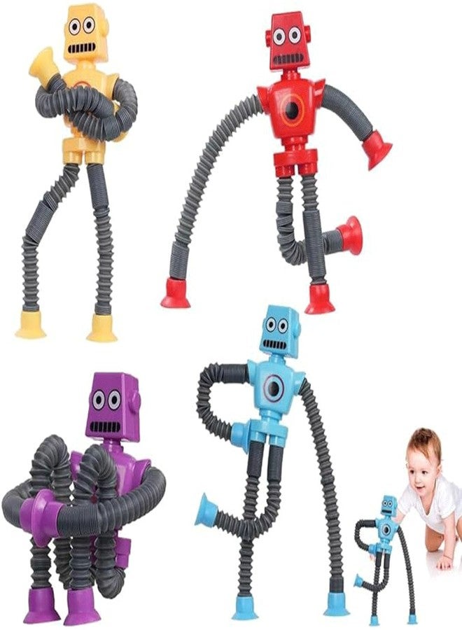 MANVI لعبة أنبوب شفط على شكل زرافة، روبوت، للأولاد، عيد الميلاد ولعبة كوب شفط تلسكوبي على شكل زرافة للأولاد والبنات، أنبوب شفط على شكل زرافة متغير الشكل للأطفال (عبوة روبوت من 5 قطع) - Image 4